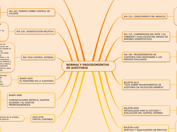 NORMAS Y PROCEDIMIENTOS DE AUDITORIA - Mind Map